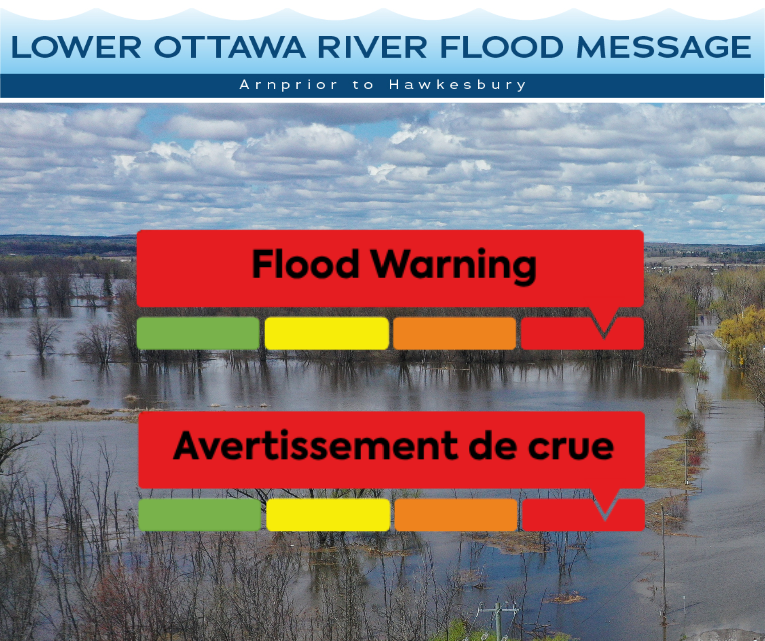 Flood warning graphic Ottawa River 2026