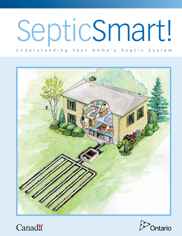 Cover of the SepticSmart booklet titled 'Understanding Your Home's Septic System,' featuring an illustrated cutaway diagram of a residential septic system.